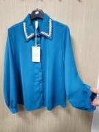 Bluzka koszula kolor morski elegancka M/L Lamiar Italy !!!