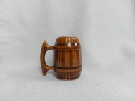 Mini kufelek beczka ceramiczny PRL Vintage