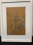 Rysunek elementu Pałacu w Pławniowicach 1/3 autorstwa Czesława Ziętka