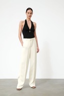 Z A R A body wycięcia cut outs czarne halter high leg top y2k plecy dekolt