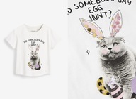 NEXT koszulka Wielkanocny Kot ozdobne cekiny