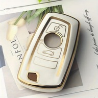 Biało-złote etui na kluczyk BMW – 1 3 5 7 X1 X3 X4 X5 F10 F20 F30 F18 F25