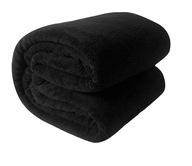 MIĘKKI KOC PLED NARZUTA 200x220 CM CZARNY I INNE KOLORY DEKORACYJNY PREZENT