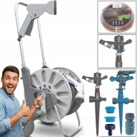 WÓZEK BEST ALU ORYG. WĄŻ 4W 50M 1/2" GRAPHITE ZESTAW AKCESORIA