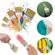 ZESTAW PĘDZLI MALARSKICH PŁASKICH DO MALOWANIA 5 SZTUK