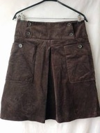 Spódnica ciemnobrązowa z drobnego sztruksu - 38