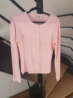 Sweterek krótki kardigan pudrowy róż 40 L