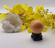 Piękna Pomarańczowa kula z naturalnego marmuru 44 mm