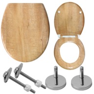 DESKA WC KLOZETOWA SEDESOWA WOLNOOPADAJĄCA NADRUK DĄB DREWNO TWARDA ESTIVA