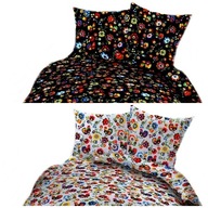 pościel bawełna lux 160x200 + 2x70x80 zamek B 267 DUO kogucik biały /szary