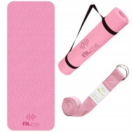 MATA DO ĆWICZEŃ JOGI PILATESU TPE ANTYPOŚLIZGOWA 6MM + UCHWYT