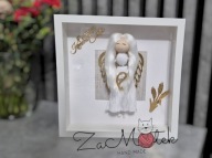 Ramka PREZENT NA KOMUNIĘ CHRZEST PAMIĄTKA I KOMUNII ANIOŁ STRÓŻ W RAMCE 3D