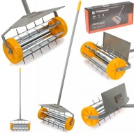 AERATOR WERTYKULATOR RĘCZNY POWERMAT 34 CM WALCOWY DO TRAWNIKA 27 KOLCÓW