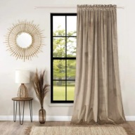 Zasłona welurowa L 543C 140 x 270 cm Kolor beżowy