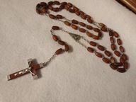 Brązowy różaniec z drewna Francja