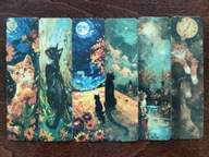 Zakładki do książki Cats ART Urocze Kotki Koty mix Księżyc malowane 6 szt