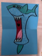 karta okazjonalna (rekin lub ludzik); koperta RECZNA ROBOTA dowolna okazja