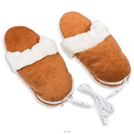 Podgrzewane kapcie USB – ciepłe pantofle zimowe do biura i na prezent