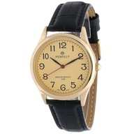 Zegarek męski klasyczny kwarcowy elegancki pasek skórzany analog Perfect