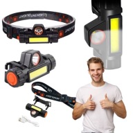 HIT LATARKA CZOŁOWA Z MAGNESEM COB LED CZOŁÓWKA 4w1 LAMPKA USB AKUMULATOR