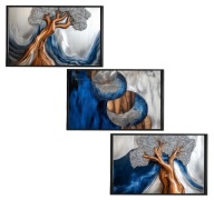 Zestaw 3 plakatów, plakaty 50x40 MODERN, niebieski, , salon, sypialnia