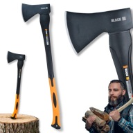 SIEKIERA DO RĄBANIA DREWNA STALOWA SOLIDNA UNIWERSALNA 80CM DŁUGI TRZONEK