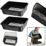 ZESTAW 2x SIEWNIK RĘCZNY DO NAWOZU TRAWY WARZYW SITO OGRODOWE BEGRIS 39 cm