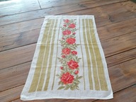 LNIANA MAKATKA PODKŁADKA SERWETA KWIATY RÓŻE TUNEL NA DRĄŻEK 43 x 70