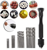 Mini wiertarka ręczna Premium z dociskiem + zestaw wierteł 10 szt