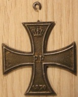 KRZYŻ ŻELAZNY FF 1870 ROK - RZADKI - URWANY UCHWYT