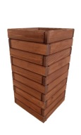 Doniczka 33 cm x 33 x 63 cm średnica 33 cm drewno odcienie brązu i beżu
