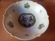 Historyczny salaterka z portretami cesarzy Wilhelma II i Franciszka Józefa