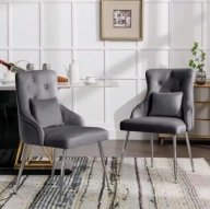 KOMPLET 2 krzeseł GUZIKI różowy