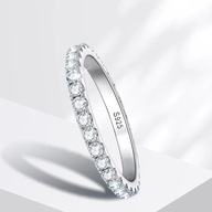 PIERŚCIONEK MOISSANITE 2MM 925 SREBRO 18K BIAŁE ZŁOTO OBRĄCZKA