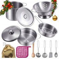 ZESTAW GARNKÓW GARNKI DLA DZIECI AKCESORIA KUCHENNE METALOWE DUŻE PREZENT