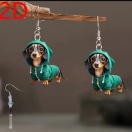 Kolczyki z jamnikiem w Zielonej bluzie Gramy dla WOŚP