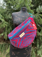 Lniana Nerka XXL – Rękodzieło z Podlaską Duszą (Czerwony & Niebieski)