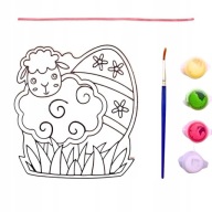 Witraż na Wielkanoc DIY BARANEK + Farbki + Pędzelek PREZENT