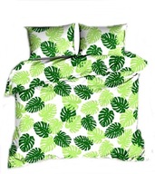 pościel z flaneli 200x220 +2x70x80 zamek F 85-2 Liście palmy zielone jasne