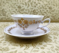 Filiżanka z złotymi kwiatuszkami śliczna stylowa