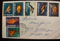 !! ZWIERZĘTA RYBY - SAN MARINO - KOPERTA LIST - STAN BDB !!