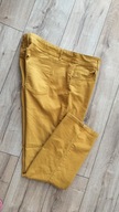 Spodnie damskie 48 lycra zgrabne musztardowe 4XL miękki jeans pas110