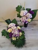 WIĄZANKA STROIK KOMPOZYCJA NA CMENTARZ SZTUCZNE KWIATY komplet! TANIO!!