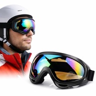 GOGLE NARCIARSKIE SNOWBOARDOWE OKULARY NARTY DESKA UV400 KASK UNIWERSALNE