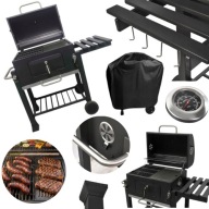 GRILL WĘGLOWY OGRODOWY ŻELIWNY RUSZT ZAMYKANY + PŁYTA POKROWIEC GRATIS