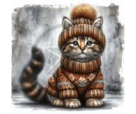 Panel z nadrukiem wodoodporny na torbę 45/45cm kot kociak oxford