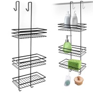 Metalowa półka prysznicowa łazienkowa loft czarna wisząca organizer ręcznik