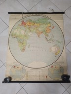 Mapa Półkula Wschodnia Produkcja stali i energii elektrycznej Ratajski 1961