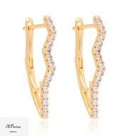 Eap22061 Kolczyki złocone angielskie kły fala 3cm