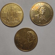 2 zł pałac Potockich 1999, Leszczyński 2003, Wieniawski 2001 zestaw monet